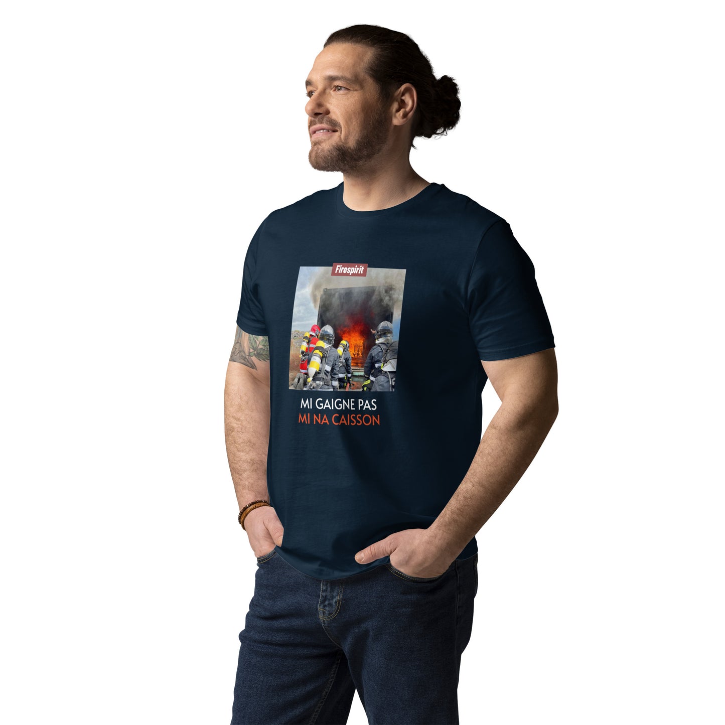 T-shirt en coton biologique "Je peux pas, j'ai caisson" MI GAIGNE PAS MI NA CAISSON"